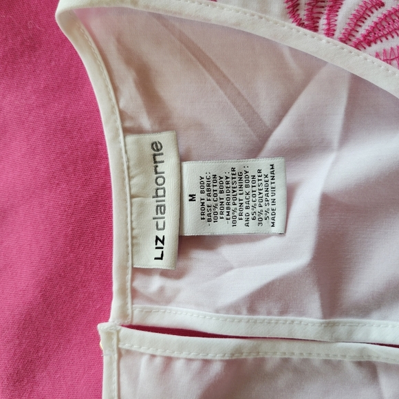Beautiful Fusia Embroidered Liz Claiborne Sleeveless M Top - Picture 4 of 6